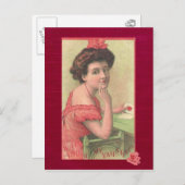 Carte de la Saint-Valentin Dame Victorienne (Devant / Derrière)
