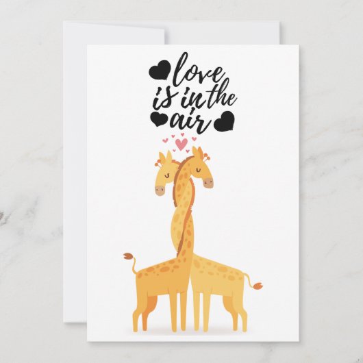 Carte de la Saint-Valentin d'amour de girafe adora (Devant)