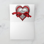 Carte de la Saint-Valentin d'amour de ruban rouge  (Intérieur)