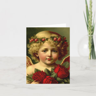 Carte de la Saint-Valentin d'ange vintage
