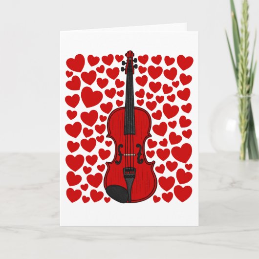Carte de la Saint-Valentin d'anniversaire avec vio (Devant)