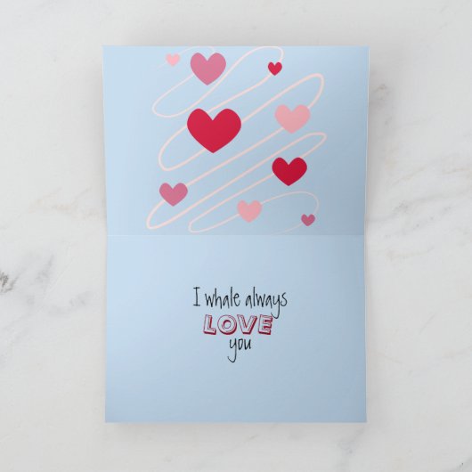 Carte de la Saint-Valentin de baleine (Intérieur)