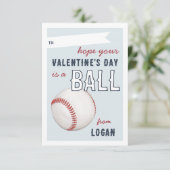 Carte de la Saint-Valentin de baseball "Amusez-vou (Debout devant)