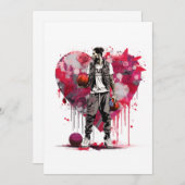 Carte de la Saint-Valentin de basket-ball (Devant / Derrière)