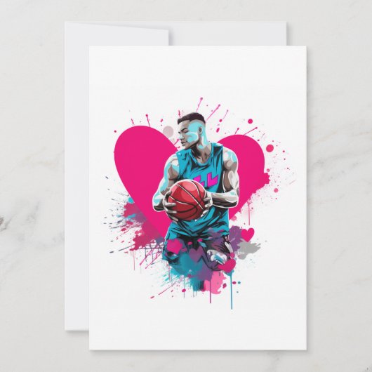 Carte de la Saint-Valentin de basketball (Devant)