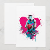 Carte de la Saint-Valentin de basketball (Devant / Derrière)