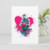 Carte de la Saint-Valentin de basketball (Debout devant)