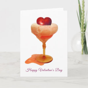 Carte de la Saint-Valentin de boisson cardiaque
