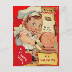 Carte de la Saint-Valentin de boucher Rétro Vintag