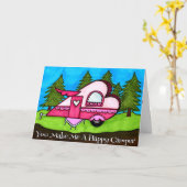 Carte de la Saint-Valentin de camping-car en forme (Fleur jaune)
