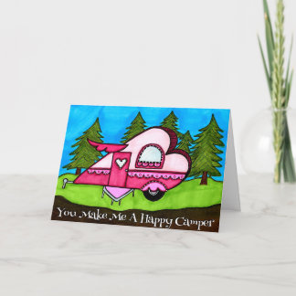 Carte de la Saint-Valentin de camping-car en forme