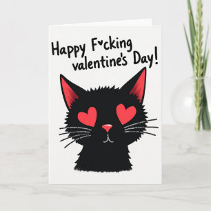 Carte de la Saint-Valentin de chat noir impoli