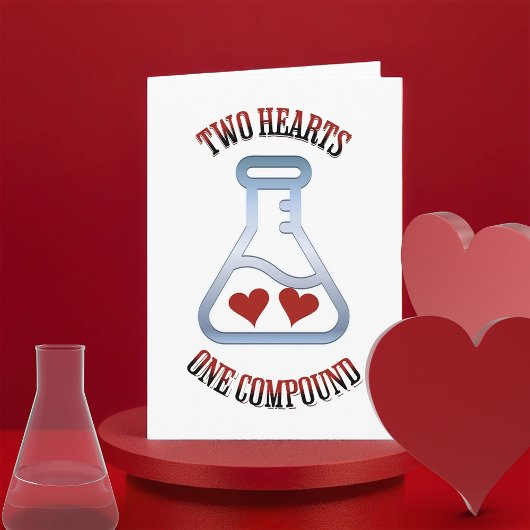 Carte de la Saint-Valentin de chimie à deux cœurs