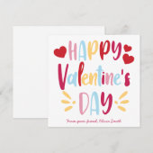 Carte de la Saint-Valentin de classe pour enfants (Devant / Derrière)