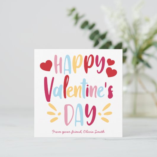 Carte de la Saint-Valentin de classe pour enfants (Debout devant)