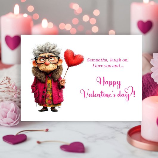 Carte de la Saint-Valentin de Dame Grincheuse Drôl