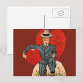 Carte de la Saint-Valentin de détective rétro vint (Devant / Derrière)