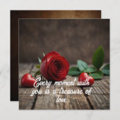 Carte de la Saint-Valentin de fleurs roses (Devant / Derrière)