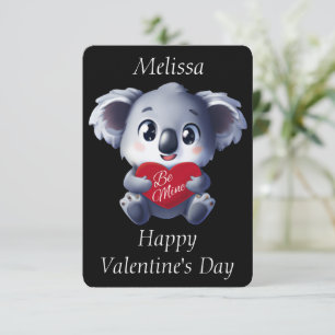 Carte de la Saint-Valentin de koala mignon