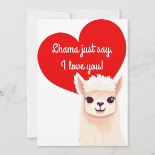 Carte de la Saint-Valentin de lama mignon