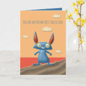 Carte de la Saint-Valentin de lapin de meilleur (Fleur jaune)