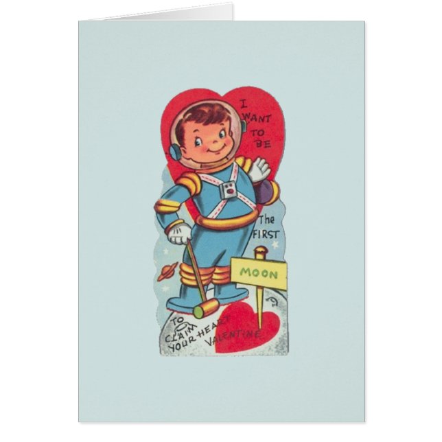 Carte de la Saint-Valentin de l'astronaute vintage (Devant)