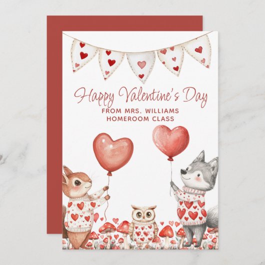 Carte de la Saint-Valentin de l'enseignant à la cl (Devant / Derrière)