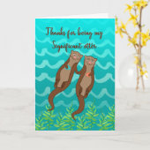 Carte de la Saint-Valentin de loutre significative (Fleur jaune)