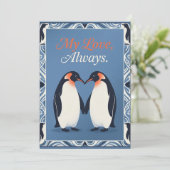 Carte de la Saint-Valentin de manchot mignon (Debout devant)