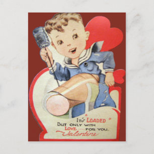 Carte de la Saint-Valentin de marin rétro vintage