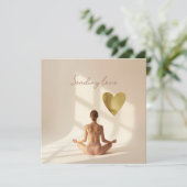 Carte de la Saint-Valentin de méditation de yoga E (Debout devant)