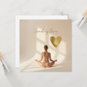 Carte de la Saint-Valentin de méditation de yoga E (Devant/Arrière en situation)