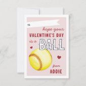 Carte de la Saint-Valentin de softball "Amusez-vou (Devant)