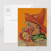 Carte de la Saint-Valentin de sorcière Halloween R (Devant / Derrière)