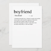 Carte de la Saint-Valentin Définition Petit Ami (Devant / Derrière)