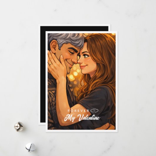 Carte de la Saint-Valentin dessin animé (Devant/Arrière en situation)