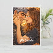 Carte de la Saint-Valentin dessin animé (Debout devant)