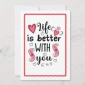 Carte de la Saint-Valentin dessinée à la main Roug (Devant)