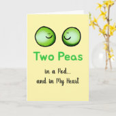 Carte de la Saint-Valentin Deux Petits Pois Amour (Fleur jaune)