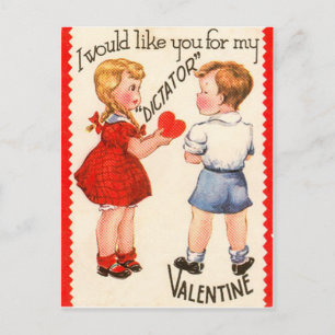 Carte de la Saint-Valentin "Dictateur" Vintage Rét
