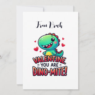 Carte de la Saint-Valentin dinosaure pour les enfa