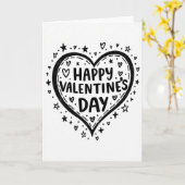 Carte de la Saint-Valentin Doodle Heart (Fleur jaune)