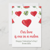 Carte de la Saint-Valentin douce cœur de melon rou (Devant)