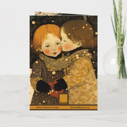 Carte de la Saint-Valentin douce dans la forêt gar (Dos)