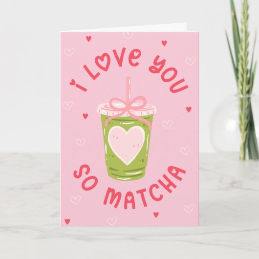 Carte de la Saint-Valentin drôle au thé matcha (Devant)