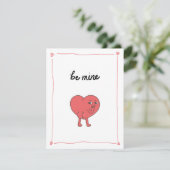 Carte de la Saint-Valentin drôle avec un cœur (Debout devant)