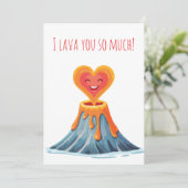 Carte de la Saint-Valentin drôle avec un volcan mi (Debout devant)