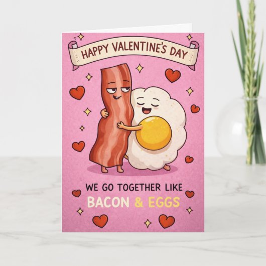 carte de la Saint-Valentin drôle bacon & oeufs 🥓� (Devant)