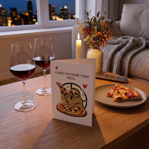 Carte de la Saint-Valentin drôle d'amour de pizza