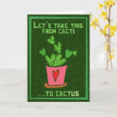 Carte de la Saint-Valentin drôle de Cacti à Cactus (Fleur jaune)